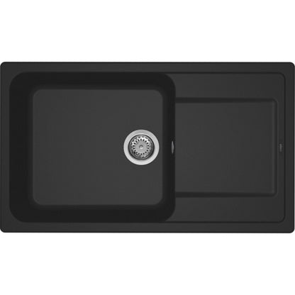 ELLECI LIFE 450 LG241040 Lavello 1 Vasca Gocciolatoio Reversibile Granitek Nero G40 cm. 86X50