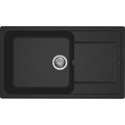 ELLECI LIFE 450 LG241040 Lavello 1 Vasca Gocciolatoio Reversibile Granitek Nero G40 cm. 86X50