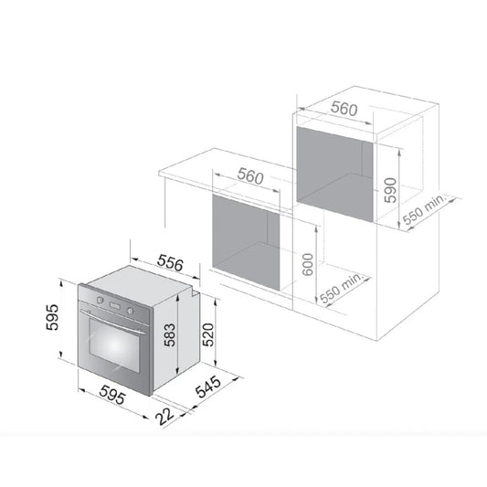 DE LONGHI FAMILY FM6SL Forno Elettrico Incasso Avena Classe A 69 L cm 60 x 60