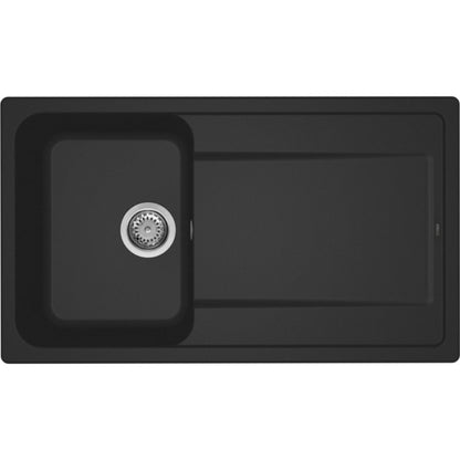 ELLECI LIFE 400 LG240040 Lavello 1 Vasca Reversibile Granitek Nero G40 cm. 86X50