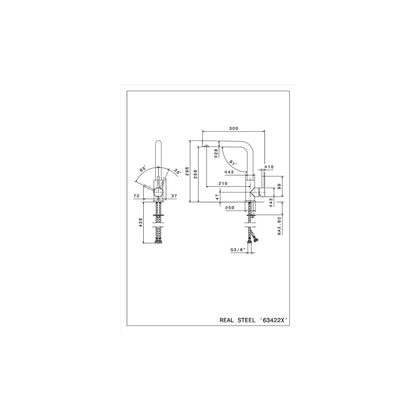 NEWFORM 63422X.50.050 Miscelatore Cucina Acciaio Inox con Bocca Girevole