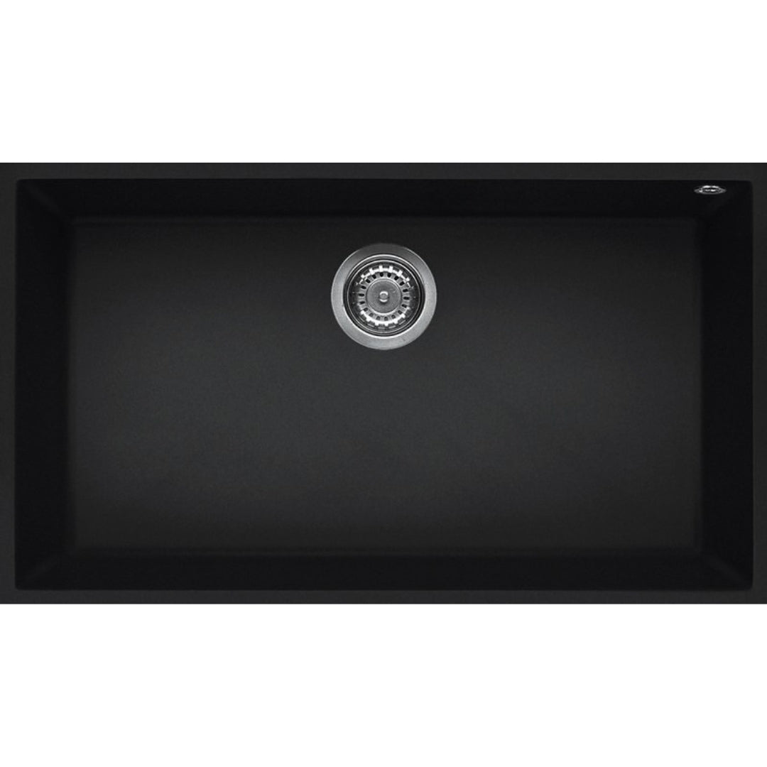 ELLECI QUADRA 130 LKQ13086BSO Lavello Vasca Singola Sopratop Keratek Nero Kuro cm. 79x50