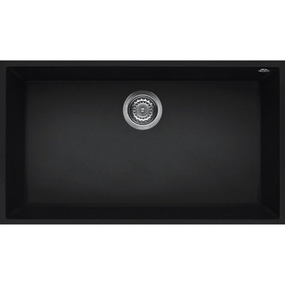 ELLECI QUADRA 130 LKQ13086BSO Lavello Vasca Singola Sopratop Keratek Nero Kuro cm. 79x50
