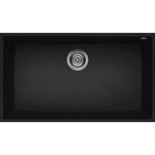 ELLECI QUADRA 130 LKQ13086BSO Lavello Vasca Singola Sopratop Keratek Nero Kuro cm. 79x50
