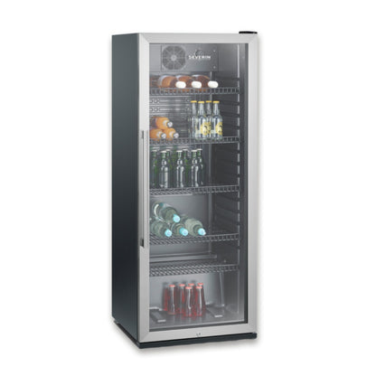 SEVERIN FKS8841 Frigorifero per Bottiglie 237 Lt. Luce Led Porta in Vetro Nero cm. 54,5 x 54 x 141