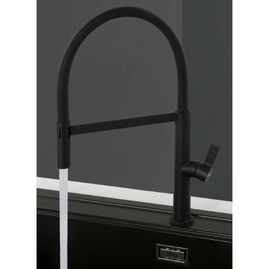 ELLECI WAVE MOKWAVBK Rubinetto Miscelatore Cucina Doccetta Estraibile Nero