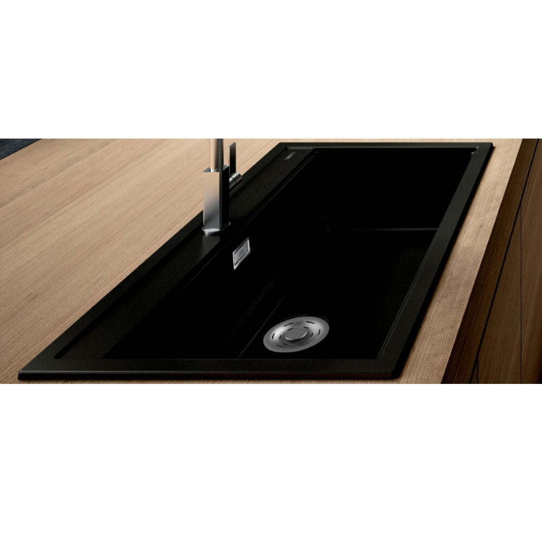 ELLECI BEST 130 LKB13086 Lavello Vasca Singola Sopratop Keratek Nero Kuro 86 cm 79x51