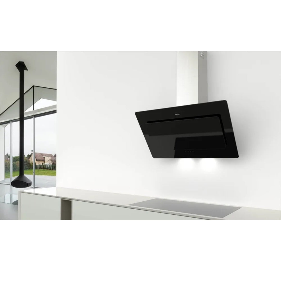 GALVAMET BLADE 90 0IBLD090A680 Cappa a Parete in Vetro Touch Nero Classe A 90x50 cm