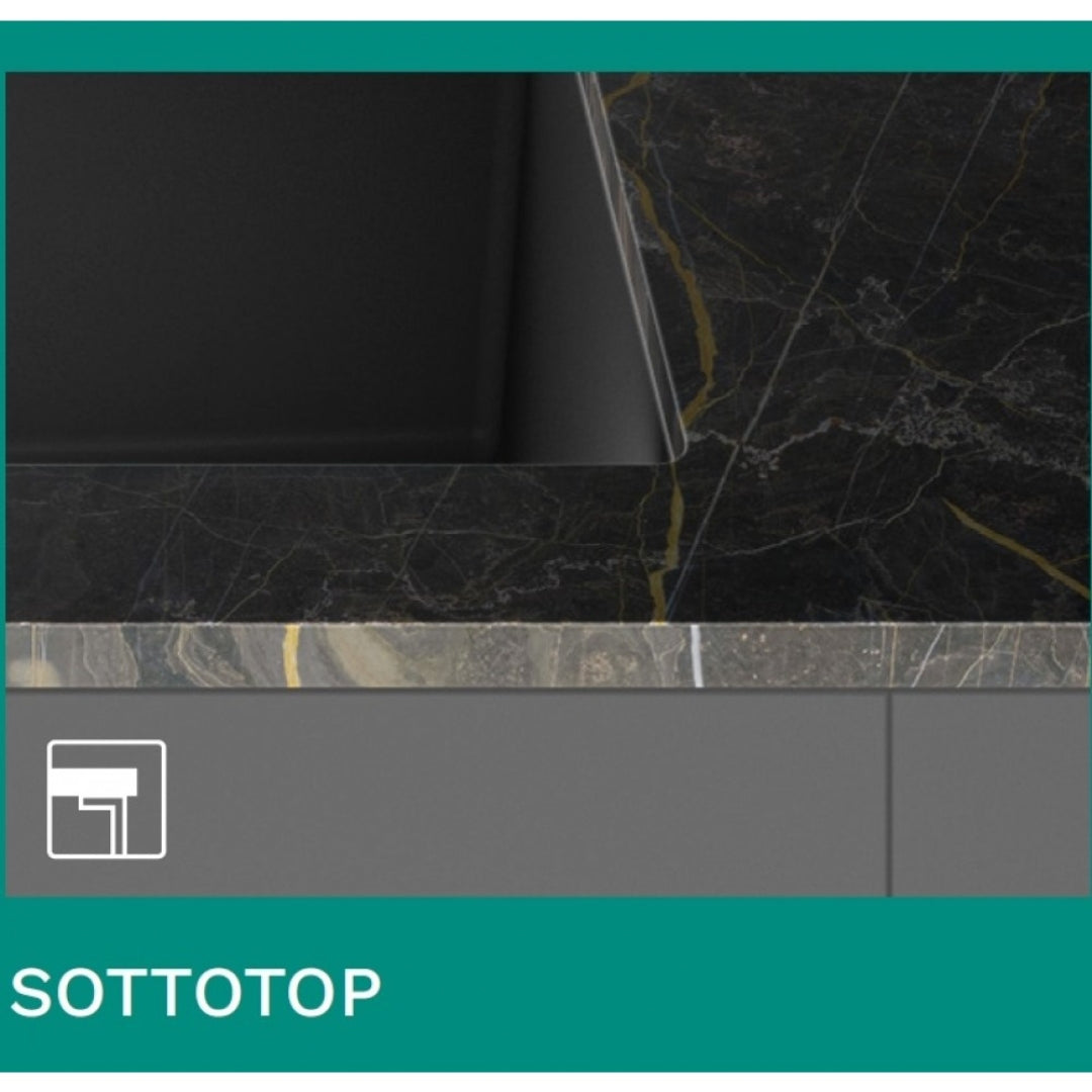 ELLECI UNICO LGU31048 Lavello 1 Vasca Gocciolatoio Reversibile Sopratop Granitek Cemento G48 cm. 78x50
