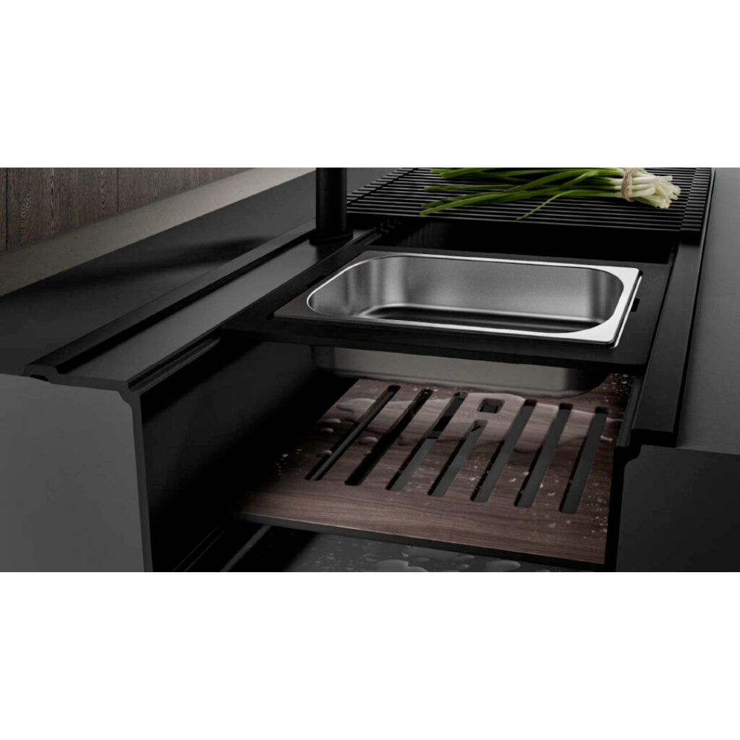 ELLECI INTEGRA 130 LKQ13086BIN Lavello 1 Vasca Sottotop Keratek® Nero Kuro 86 cm. 76x44