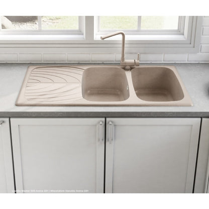 ELLECI BEST 480 LMB48079 Lavello 1 Vasca Gocciolatoio Reversibile Sopratop Granitek Aluminium M79 cm. 100x51