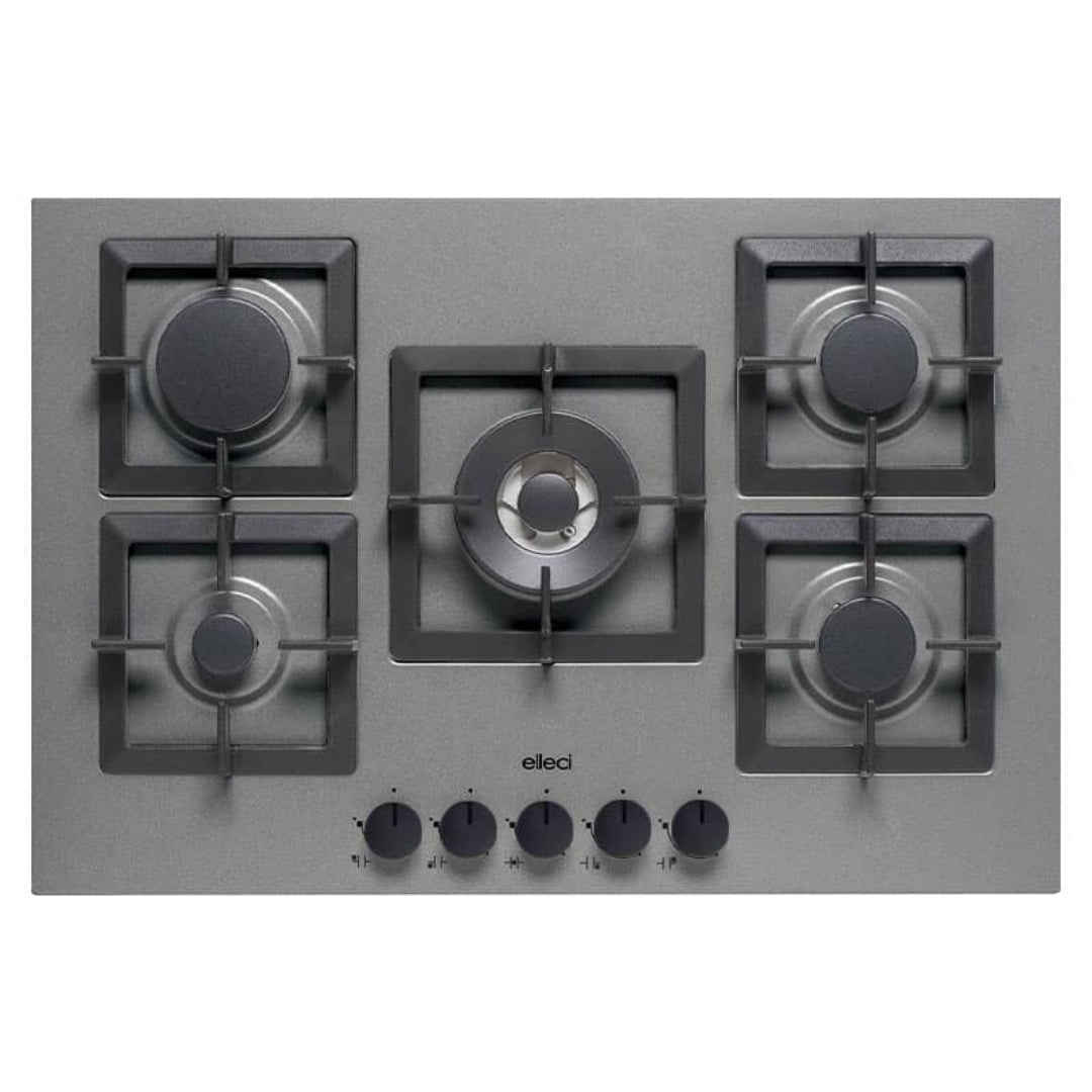 ELLECI PLANO 75 PMSP75173CS Piano Cottura Gas 5 Fuochi Griglie Ghisa Titanium M73 cm. 75 x 51