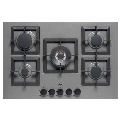 ELLECI PLANO 75 PMSP75173CS Piano Cottura Gas 5 Fuochi Griglie Ghisa Titanium M73 cm. 75 x 51