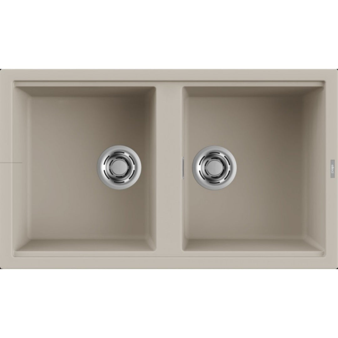 ELLECI BEST 450 LKB45095 Lavello 2 Vasche Sopratop Reversibile Keratek Champagne cm 86x51