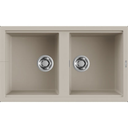 ELLECI BEST 450 LKB45095 Lavello 2 Vasche Sopratop Reversibile Keratek Champagne cm 86x51