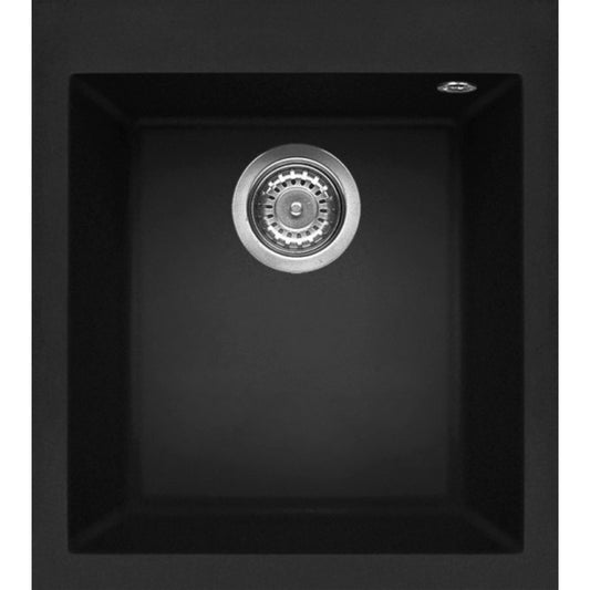 ELLECI QUADRA 100 LGQ10040 Lavello da Incasso in Granitek Sopratop Nero G40 cm. 41 x 50