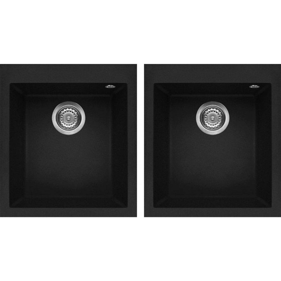 ELLECI QUADRA 200 LGQ20040 Lavello 2 Vasche cm 41 Incasso Sopratop Granitek cm 82x50