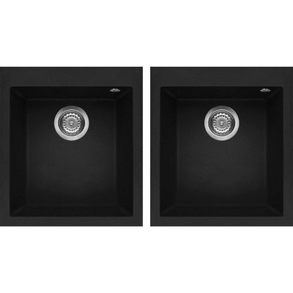 ELLECI QUADRA 200 LGQ20040 Lavello 2 Vasche cm 41 Incasso Sopratop Granitek cm 82x50