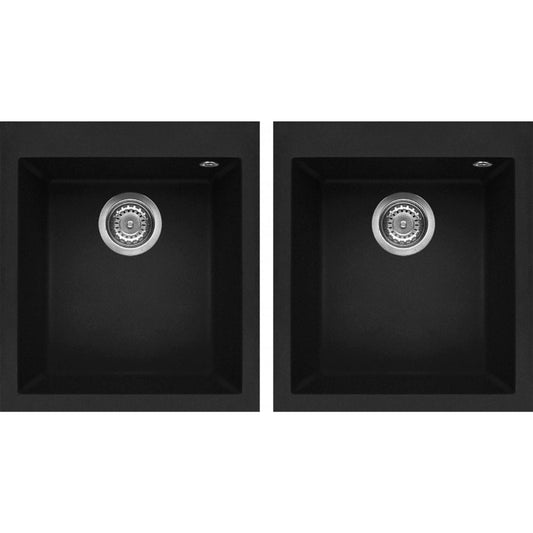 ELLECI QUADRA 200 LGQ20040 Lavello 2 Vasche cm 41 Incasso Sopratop Granitek cm 82x50