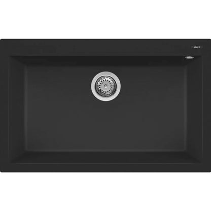 ELLECI QUADRA 130 LKQ13086 Lavello Vasca Singola Sopratop Keratek Nero Kuro 86 cm 79x50