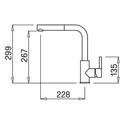 ELLECI C02 MGKC0243 Rubinetto Miscelatore Doccetta Estraibile Granitek Tortora 43