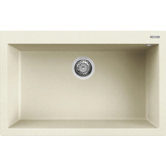 ELLECI QUADRA 130 LGQ13062 Lavello 1 Vasca Sopratop Bianco Antico G62 Granitek cm 79x50cm