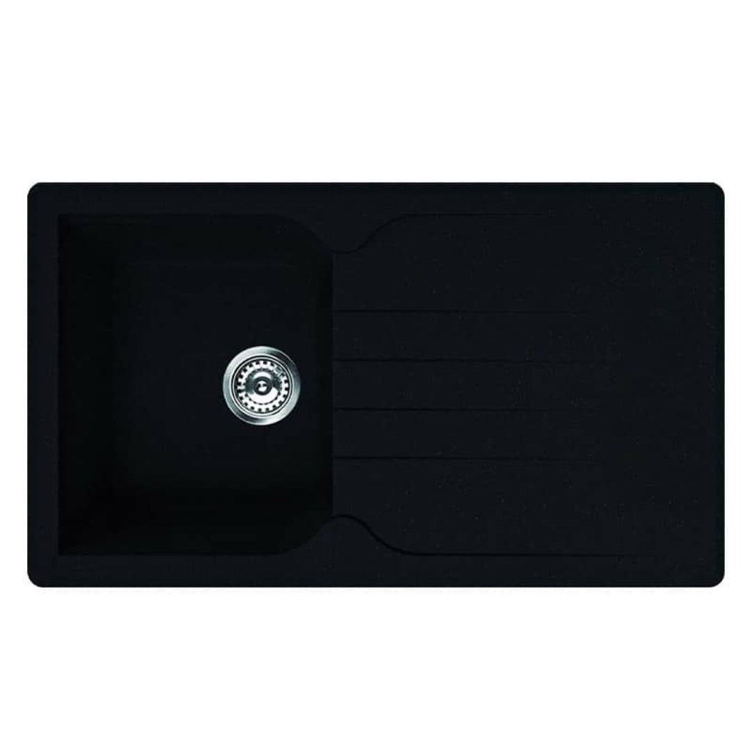 ELLECI VENICE 400 LGN40040 Lavello 1 Vasca Gocciolatoio Granitek Sopratop Nero G40 cm. 86x50
