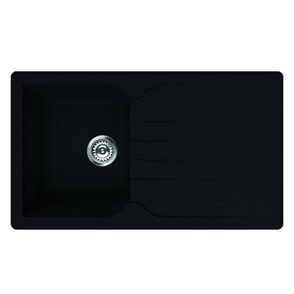 ELLECI VENICE 400 LGN40040 Lavello 1 Vasca Gocciolatoio Granitek Sopratop Nero G40 cm. 86x50