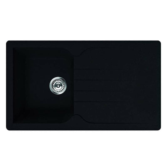ELLECI VENICE 400 LGN40040 Lavello 1 Vasca Gocciolatoio Granitek Sopratop Nero G40 cm. 86x50