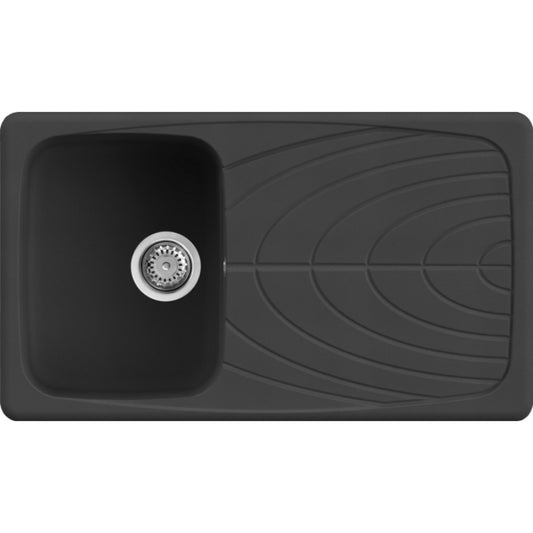 ELLECI MASTER 400 LGM40040 Lavello 1 Vasca Gocciolatoio Sopratop Reversibile Granitek Nero G40 cm. 86x50
