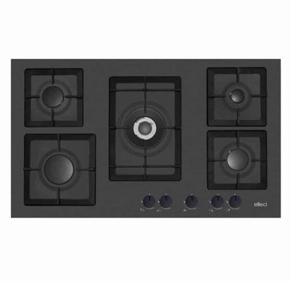 ELLECI PLANO 90 PGSP90140CS Piano Cottura 5 Fuochi con Tripla Corona Nero G40 cm. 90 x 51