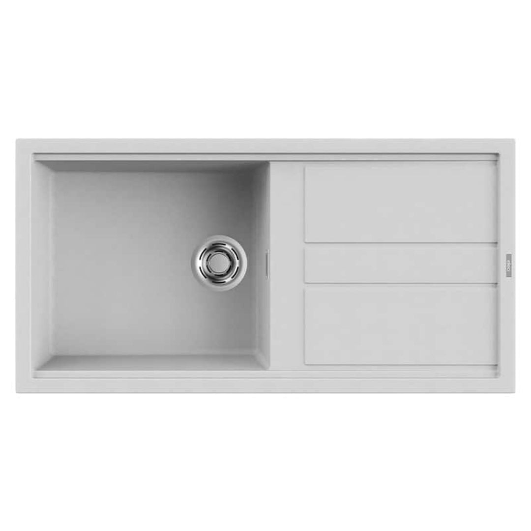 ELLECI BEST 480 LMB48079 Lavello 1 Vasca Gocciolatoio Reversibile Sopratop Granitek Aluminium M79 cm. 100x51