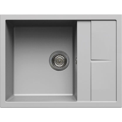 ELLECI UNICO 125 LMU12579 Lavello 1 Vasca Gocciolatoio Reversibile Sopratop Granitek Aluminio cm. 65 x 50