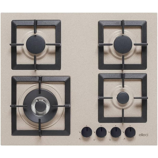 ELLECI PLANO 60  PGSP60151WS Piano Cottura Gas Incasso 4 Fuochi Griglie Ghisa Avena G51 cm. 60 x 51