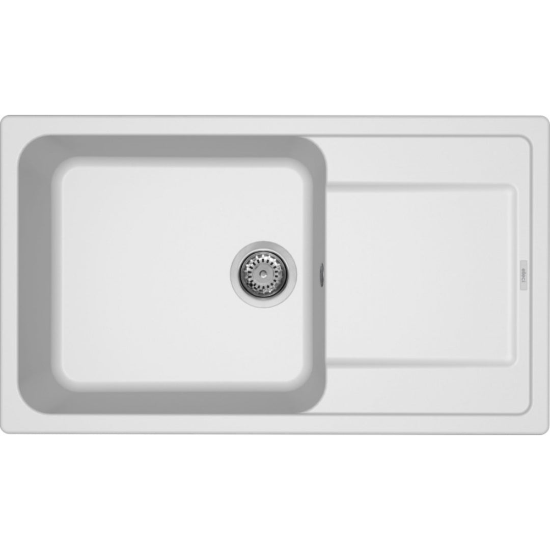 ELLECI LIFE 410 LG241068 Lavello Monovasca Gocciolatoio Reversibile Sopratop Bianco Titano cm. 86 x 50