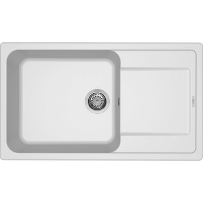 ELLECI LIFE 410 LG241068 Lavello Monovasca Gocciolatoio Reversibile Sopratop Bianco Titano cm. 86 x 50
