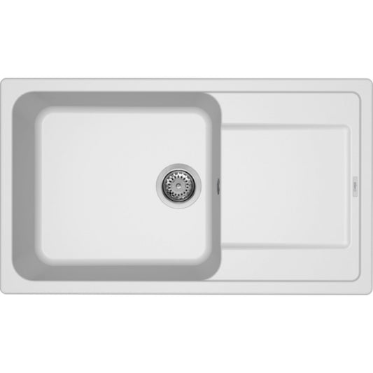 ELLECI LIFE 410 LG241068 Lavello Monovasca Gocciolatoio Reversibile Sopratop Bianco Titano cm. 86 x 50