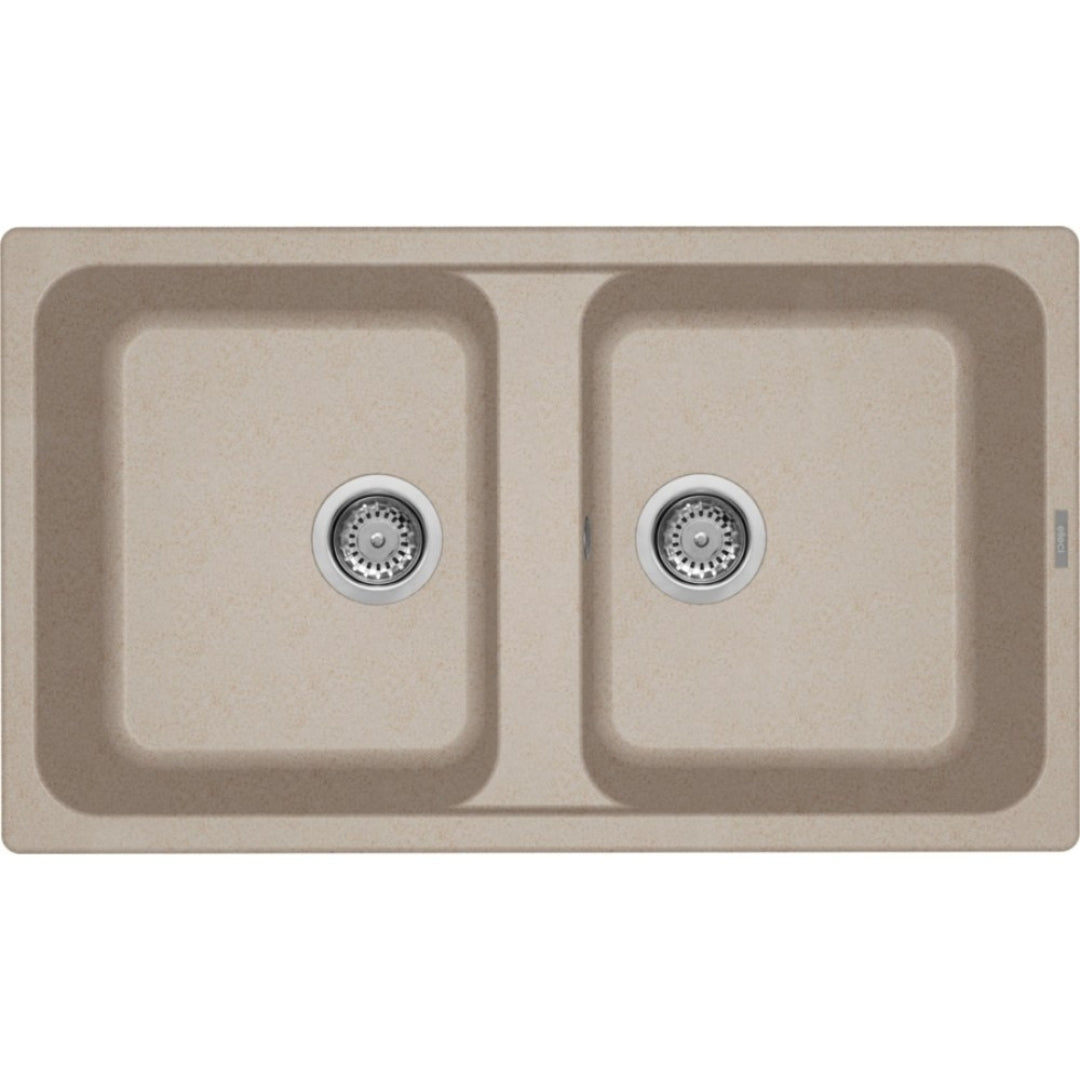 ELLECI LIFE 450 LG245051 Lavello Cucina 2 Vasche Incasso Sopratop Granitek Avena 51 cm. 86 x 51