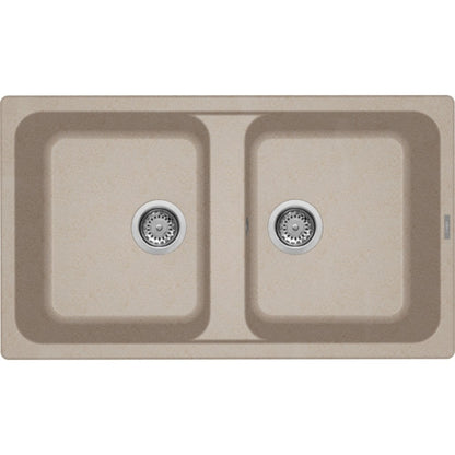 ELLECI LIFE 450 LG245051 Lavello Cucina 2 Vasche Incasso Sopratop Granitek Avena 51 cm. 86 x 51