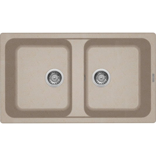 ELLECI LIFE 450 LG245051 Lavello Cucina 2 Vasche Incasso Sopratop Granitek Avena 51 cm. 86 x 51
