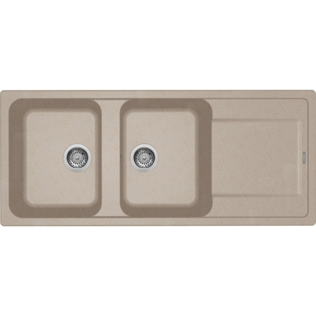ELLECI LIFE 500 LG250051 Lavello 2 Vasche Incasso Sopratop Gocciolatoio Reversibile Avena 51 cm. 116 x 50