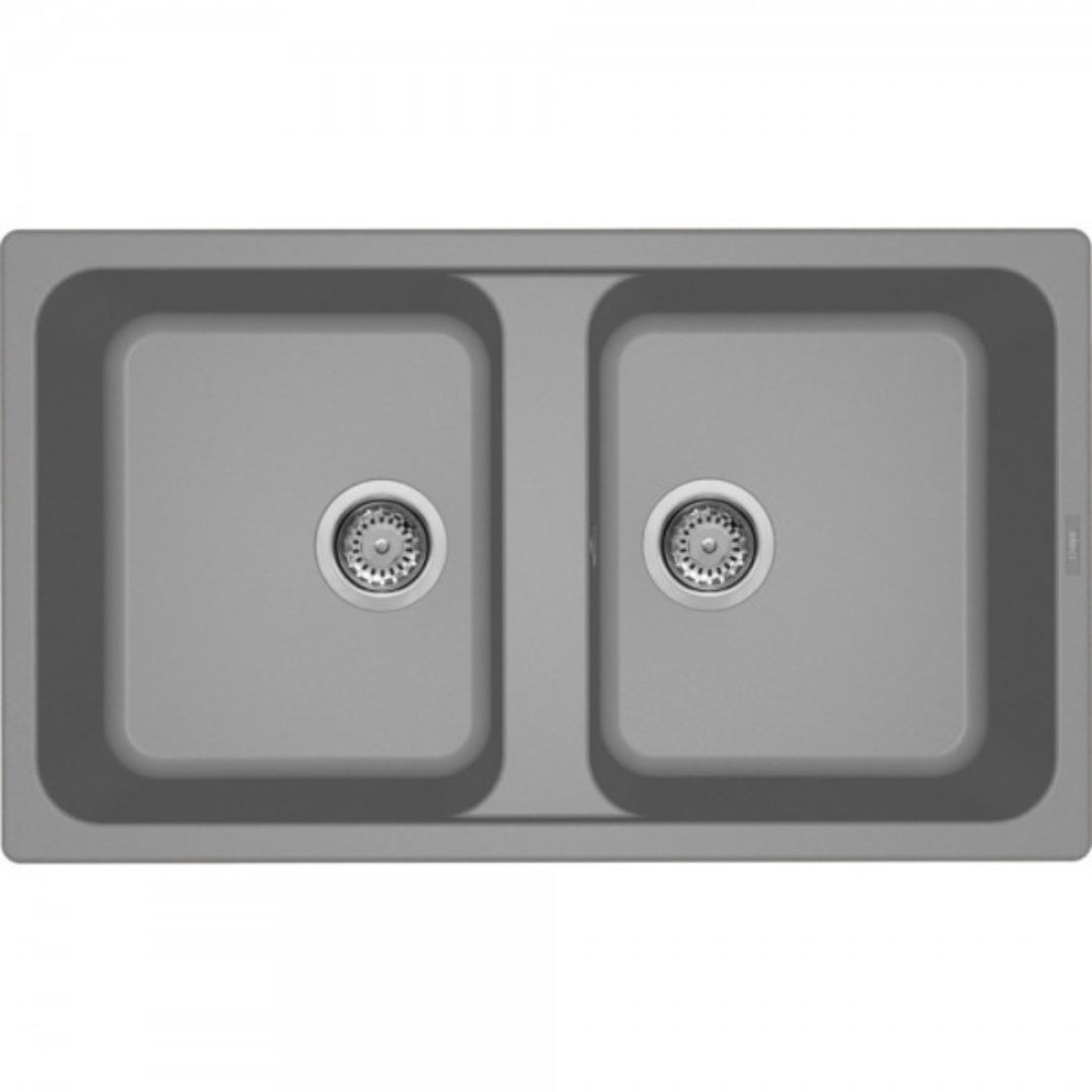 ELLECI LIFE 450 LG245048 Lavello Cucina 2 Vasche Reversibili Cemento G48 Granitek Sopratop cm. 86x50