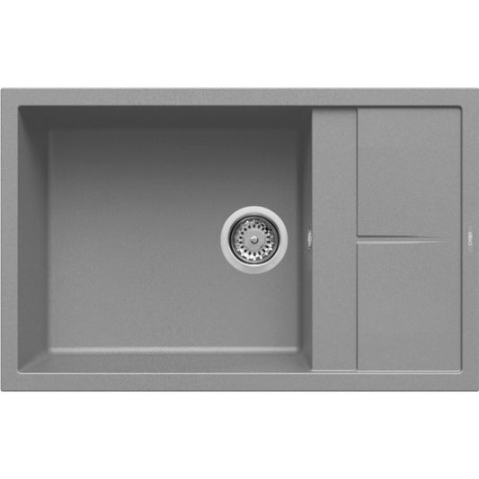 ELLECI UNICO LGU31048 Lavello 1 Vasca Gocciolatoio Reversibile Sopratop Granitek Cemento G48 cm. 78x50