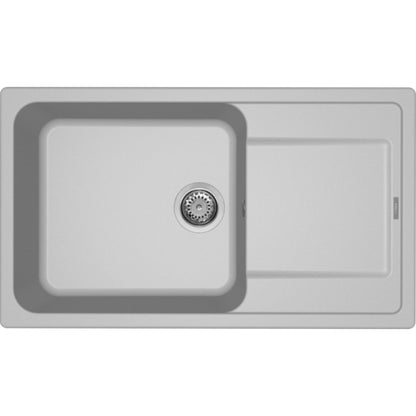 ELLECI LM241079 Lavello 1 Vasca Gocciolatoio Reversibile Incasso Sopratop Granitek Aluminium M79 cm. 86 x 50