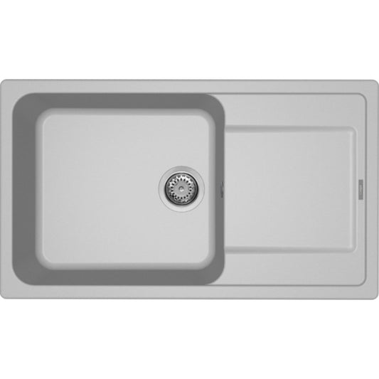 ELLECI LM241079 Lavello 1 Vasca Gocciolatoio Reversibile Incasso Sopratop Granitek Aluminium M79 cm. 86 x 50