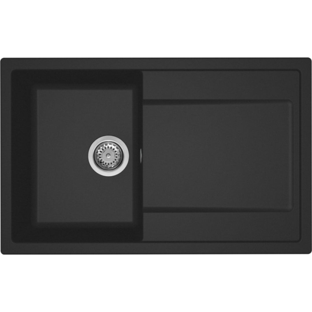 ELLECI LIFE 300 LG230040 Lavello 1 Vasca Sopratop Gocciolatoio Reversibile Nero G40 cm 79x50