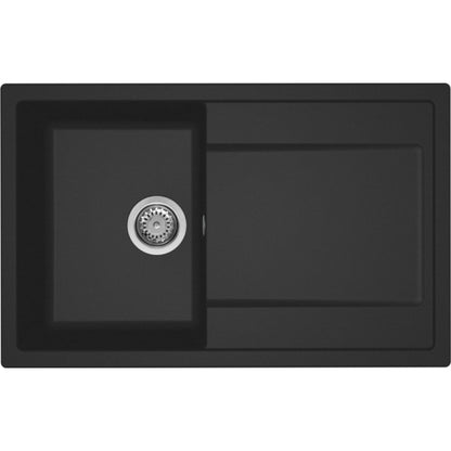 ELLECI LIFE 300 LG230040 Lavello 1 Vasca Sopratop Gocciolatoio Reversibile Nero G40 cm 79x50