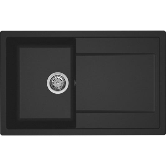 ELLECI LIFE 300 LG230040 Lavello 1 Vasca Sopratop Gocciolatoio Reversibile Nero G40 cm 79x50