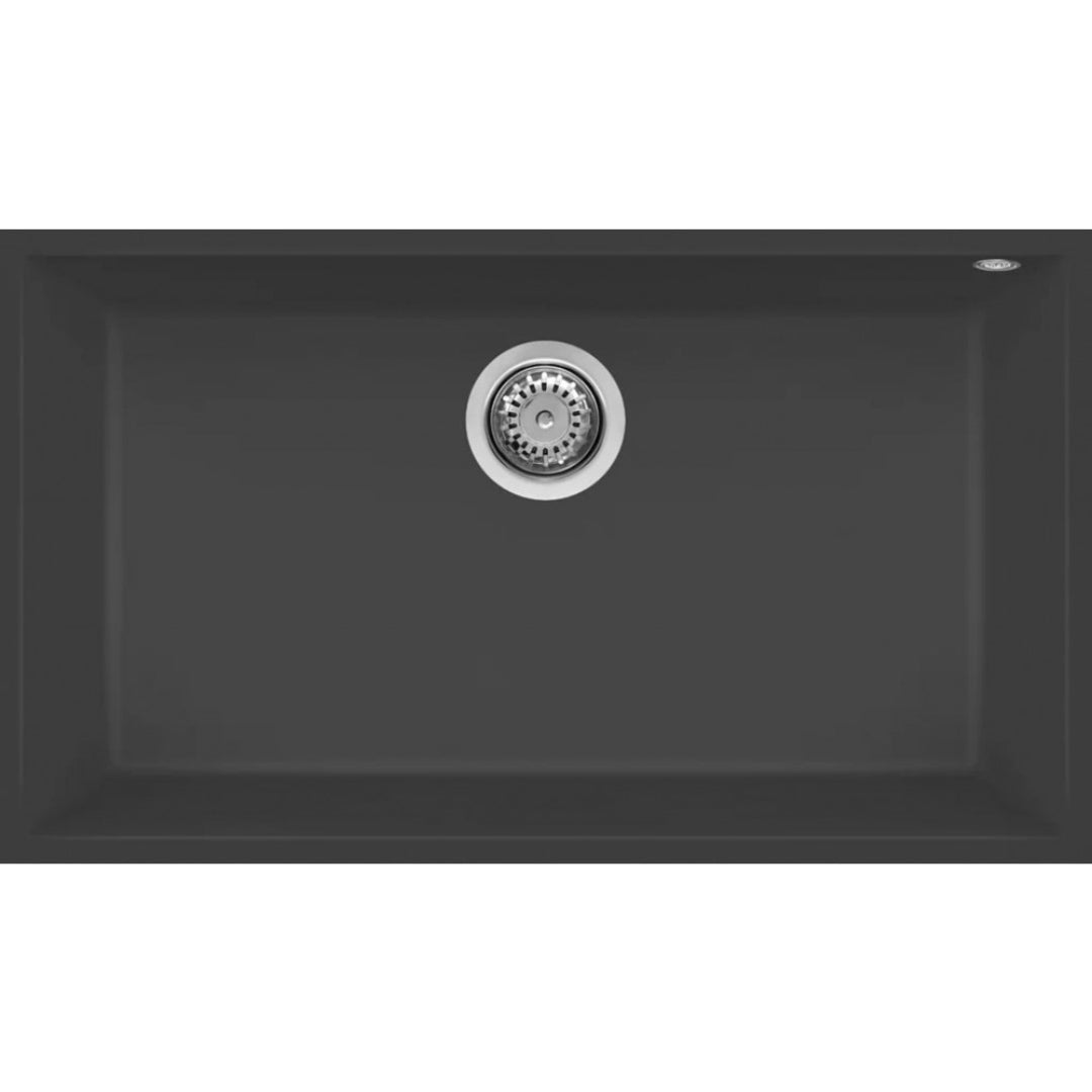 ELLECI QUADRA 130 LGQ13059BSO Lavello 1 Vasca Incasso Sottotop Granitek Antracite G59 cm. 76 x 44
