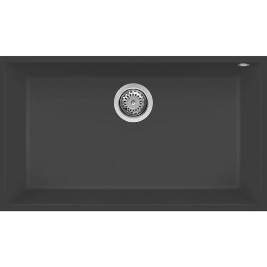 ELLECI QUADRA 130 LGQ13059BSO Lavello 1 Vasca Incasso Sottotop Granitek Antracite G59 cm. 76 x 44